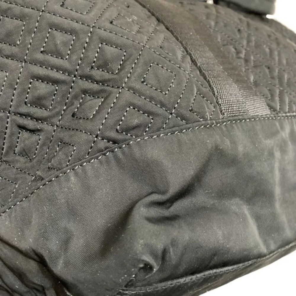 Tory Burch quilted black nylon tote bag